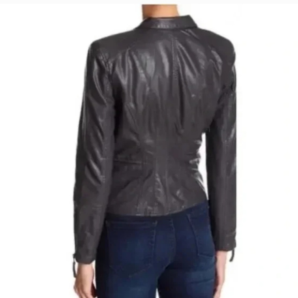 NwT Blank NYC Tailored Vegan Leather Biker Moto Jacket Black Size Small - Picture 5 of 14